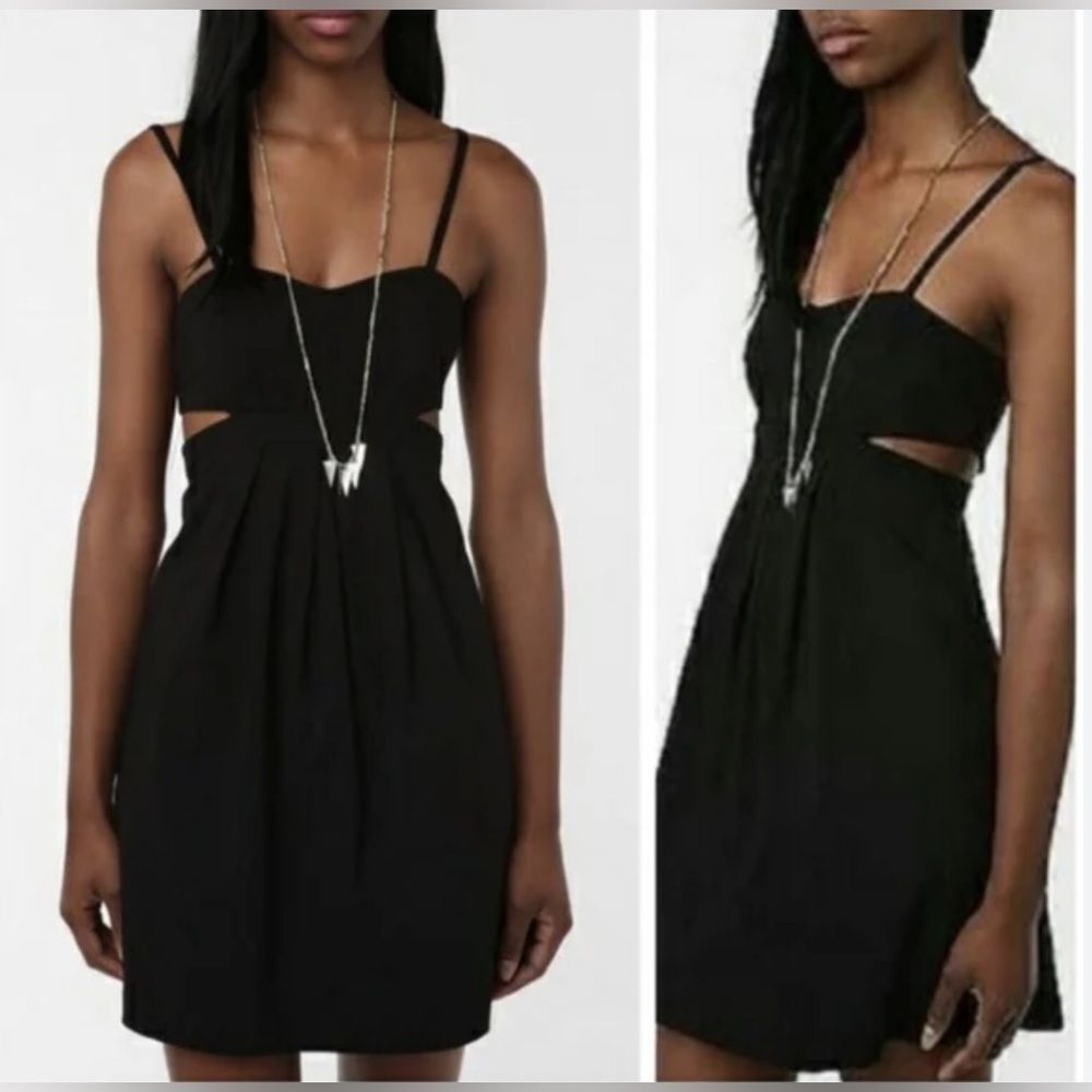 Sexy Sparkle and Fade cut out Little Black Dress